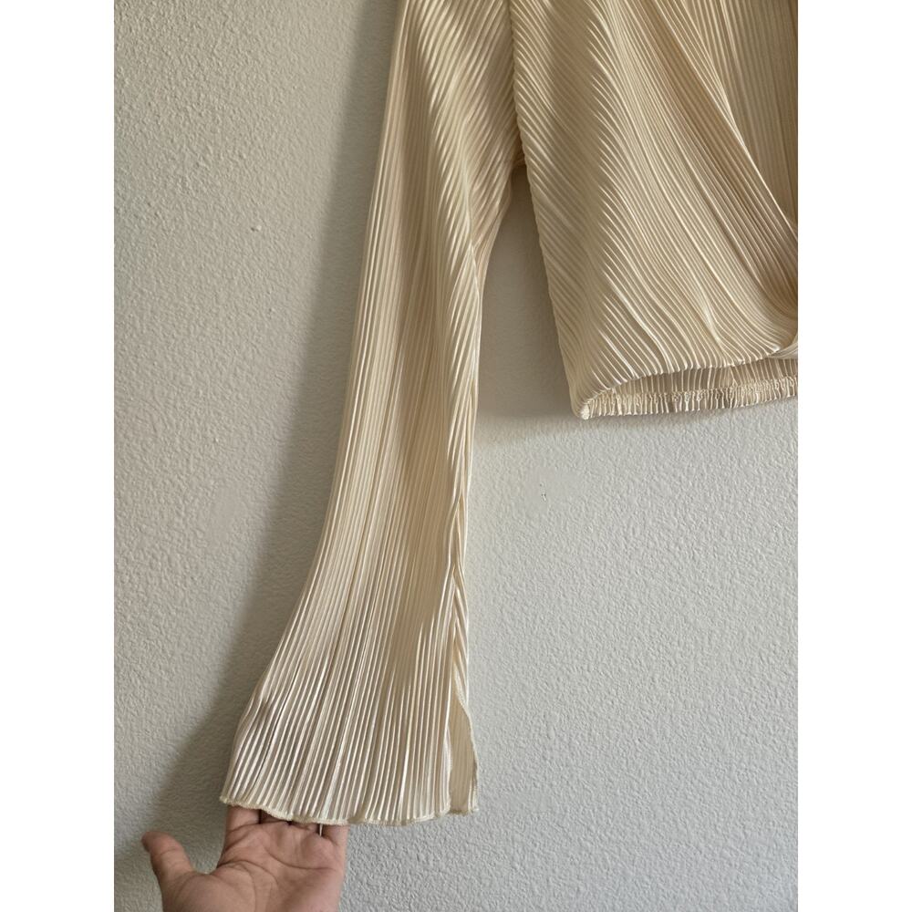 12th Tribe Zaria Cream Plisse Pants Long Sleeve Top Set Small Euro Summer Boho - Picture 7 of 13